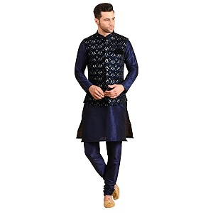uri and mackenzie men39s silk blend kurta pajama with designer ethnic nehru jacketmodi jacket