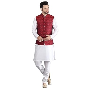 uri and mackenzie men39s silk blend kurta pajama with designer ethnic nehru jacketmodi jacket