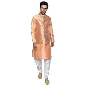uri and mackenzie men39s silk blend kurta pajama with designer ethnic nehru jacketmodi jacket