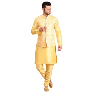 uri and mackenzie men39s silk blend kurta pajama with designer ethnic nehru jacketmodi jacket