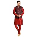 Uri and MacKenzie Men's Silk Blend Kurta Pajama with Designer Ethnic Nehru Jacket/Modi Jacket