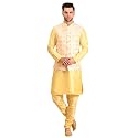 Uri and MacKenzie Men's Silk Blend Kurta Pajama with Designer Ethnic Nehru Jacket/Modi Jacket