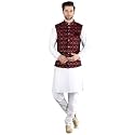 Uri and MacKenzie Men's Silk Blend Kurta Pajama with Designer Ethnic Nehru Jacket/Modi Jacket