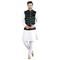Uri and MacKenzie Men's Silk Blend Kurta Pajama with Designer Ethnic Nehru Jacket/Modi Jacket