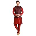 Uri and MacKenzie Men's Silk Blend Kurta Pajama with Designer Ethnic Nehru Jacket/Modi Jacket