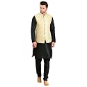 Uri and MacKenzie Men's Silk Blend Kurta Pajama with Designer Ethnic Nehru Jacket/Modi Jacket