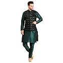 Uri and MacKenzie Men's Silk Blend Kurta Pajama with Designer Ethnic Nehru Jacket/Modi Jacket