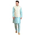 Uri and MacKenzie Men's Silk Blend Kurta Pajama with Designer Ethnic Nehru Jacket/Modi Jacket