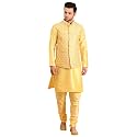 Uri and MacKenzie Men's Silk Blend Kurta Pajama with Designer Ethnic Nehru Jacket/Modi Jacket