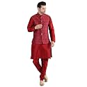 Uri and MacKenzie Men's Silk Blend Kurta Pajama with Designer Ethnic Nehru Jacket/Modi Jacket…