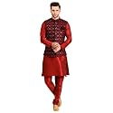 Uri and MacKenzie Men's Silk Blend Kurta Pajama with Designer Ethnic Nehru Jacket/Modi Jacket
