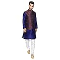 Uri and MacKenzie Men's Silk Blend Kurta Pajama with Designer Ethnic Nehru Jacket/Modi Jacket…