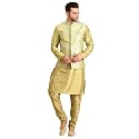 Uri and MacKenzie Men's Silk Blend Kurta Pajama with Designer Ethnic Nehru Jacket/Modi Jacket