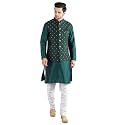Uri and MacKenzie Men's Silk Blend Kurta Pajama with Designer Ethnic Nehru Jacket/Modi Jacket