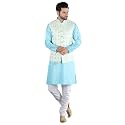 Uri and MacKenzie Men's Silk Blend Kurta Pajama with Designer Ethnic Nehru Jacket/Modi Jacket