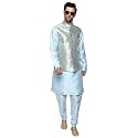 Uri and MacKenzie Men's Silk Blend Kurta Pajama with Designer Ethnic Nehru Jacket/Modi Jacket…