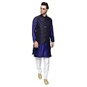 Uri and MacKenzie Men's Silk Blend Kurta Pajama with Designer Ethnic Nehru Jacket/Modi Jacket…