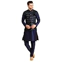 Uri and MacKenzie Men's Silk Blend Kurta Pajama with Designer Ethnic Nehru Jacket/Modi Jacket