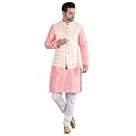 Uri and MacKenzie Men's Silk Blend Kurta Pajama with Designer Ethnic Nehru Jacket/Modi Jacket