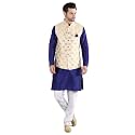 Uri and MacKenzie Men's Silk Blend Kurta Pajama with Designer Ethnic Nehru Jacket/Modi Jacket