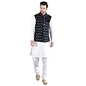 Uri and MacKenzie Men's Silk Blend Kurta Pajama with Designer Ethnic Nehru Jacket/Modi Jacket