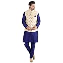 Uri and MacKenzie Men's Silk Blend Kurta Pajama with Designer Ethnic Nehru Jacket/Modi Jacket