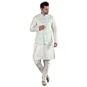 Uri and MacKenzie Men's Silk Blend Kurta Pajama with Designer Ethnic Nehru Jacket/Modi Jacket