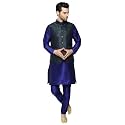 Uri and MacKenzie Men's Silk Blend Kurta Pajama with Designer Ethnic Nehru Jacket/Modi Jacket…