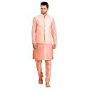 Uri and MacKenzie Men's Silk Blend Kurta Pajama with Designer Ethnic Nehru Jacket/Modi Jacket