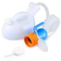 Urinals for Men - Portable Urinal for Men Spill Proof Men's Urine Bottle Male Pee Bottle w/Separate Urine Outlet Soft Funnel 68 OZ Urinal for Hospital Home Camping Car Leakproof 47" Hose White