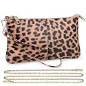 Uromee Genuine Leather Wristlet Wallet Clutch Purses with Detachable Chain