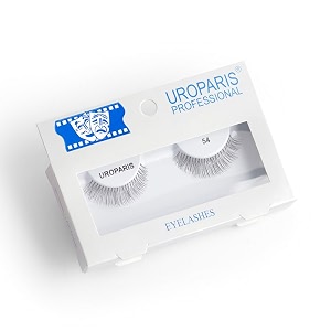 uroparis 54 eyelashes for women  tapered handmade eye lashes  lightweight false lashes with premium virgin hair  invisible band  for glam look amp enhance beauty black - 1 pair