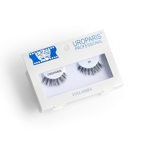 uroparis 59 eyelashes for women  tapered handmade eye lashes  lightweight false lashes with premium virgin hair  invisible band  for glam look amp enhance beauty black - 1 pair