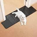 Uross Carpet Protector for Pets - 3.6FT Black Cat Carpet Protector for Doorway, Anti Scratch Under Door Cat Scratch Protector Mat