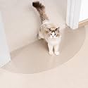 Uross Semi-Circular Carpet Protector for Pets 1PCS, Plastic Cat Carpet Protector for Doorway, Cat Scratch Protector Mat, Cat Ripping Up Under Door Carpet Scratch Stopper