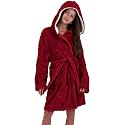US Angels Plush Robe For Girls- Plush Winter PJ Robe With Pockets, Hoodie & Belt- Ultra-Soft Bathrobe