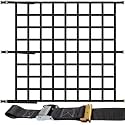 US Cargo Control E Track Cargo Net for Trailer 82" x 82", Adjustable Heavy Duty Cargo Net with Cambuckles for E-Track and X-Track Systems, 8" x 8" Holes, Use in Enclosed Trailers, Box Trucks, Garages