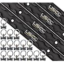 US Cargo Control L Track Tie Down System - (4) 4 FT Black Anodized Aluminum L Track Rails (16) Single Stud O-Ring Fittings, Trailer and Truck Bed Rail System Easily Secures Motorcycles, ATVs, Bikes