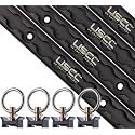 US Cargo Control L Track Tie Down System - (4) 4 FT Black Anodized Aluminum L Track Rails and (4) Single Stud O-Ring Fittings, Trailer and Truck Bed Rail System Easily Secures Motorcycles, ATVs, Bikes