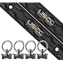 US Cargo Control L Track Tie Down System - (2) 4 FT Black Anodized Aluminum L Track Rails and (4) Single Stud O-Ring Fittings, Trailer and Truck Bed Rail System Easily Secures Motorcycles, ATVs, Bikes
