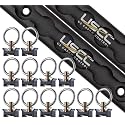 US Cargo Control L Track Tie Down System - (2) 6 FT Black Anodized Aluminum L Track Rails (12) Single Stud O-Ring Fittings, Trailer and Truck Bed Rail System Easily Secures Motorcycles, ATVs, Bikes