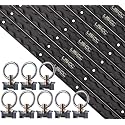 US Cargo Control L Track Tie Down System - (8) 4 FT Black Anodized Aluminum L Track Rails and (8) Single Stud O-Ring Fittings, Trailer and Truck Bed Rail System Easily Secures Motorcycles, ATVs, Bikes