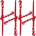 US Cargo Control Load Binders for 5/16 Inch Grade 70 Chain and 3/8 Inch Grade 43 Chain - 5,400 LBS Working Load Limit, (4-Pack) Lever-Style Chain Binders, Ratcheting Design for Easy Tightening