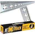 US Cargo Control X Track Rails (2-Pack), 8 FT Galvanized X-Track Rail for Trailers, Pickup Trucks, Garages, and Sheds - Use with E-Track Straps for Vertical and Horizontal Alignment