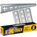 US Cargo Control X Track Rails (4-Pack), 5 FT Galvanized X-Track Rail for Trailers, Pickup Trucks, Garages, and Sheds - Use with E-Track Straps for Vertical and Horizontal Alignment
