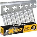 US Cargo Control X Track Rails (8-Pack), 2 FT Galvanized X-Track Rail for Trailers, Pickup Trucks, Garages, and Sheds - Use with E-Track Straps for Vertical and Horizontal Alignment