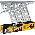 US Cargo Control X Track Rails (4-Pack), 8 FT Galvanized X-Track Rail for Trailers, Pickup Trucks, Garages, and Sheds - Use with E-Track Straps for Vertical and Horizontal Alignment