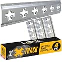 US Cargo Control X Track Rails (4-Pack), 2 FT Galvanized X-Track Rail for Trailers, Pickup Trucks, Garages, and Sheds - Use with E-Track Straps for Vertical and Horizontal Alignment