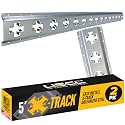 US Cargo Control X Track Rails (2-Pack), 5 FT Galvanized X-Track Rail for Trailers, Pickup Trucks, Garages, and Sheds - Use with E-Track Straps for Vertical and Horizontal Alignment