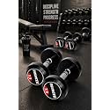US FITNESS Rubber Coated Round Bouncer Dumbbells